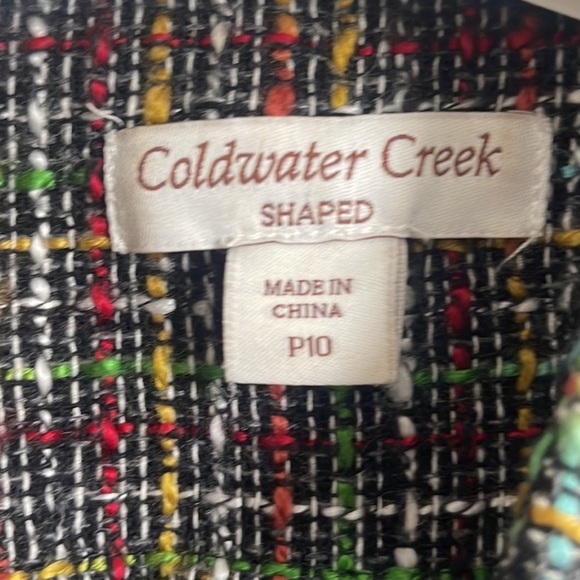 Coldwater Creek Shaped Petites Rainbow Tweed Moto Blazer Jacket - Picture 7 of 8